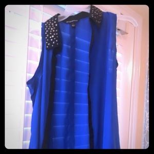 Blue tank top Dressy